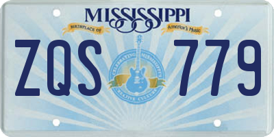 MS license plate ZQS779