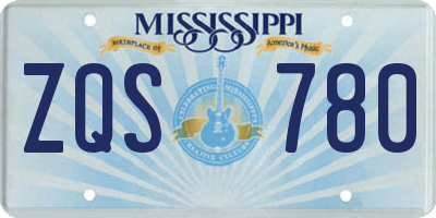 MS license plate ZQS780