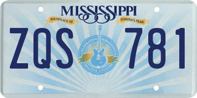MS license plate ZQS781