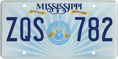 MS license plate ZQS782