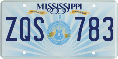 MS license plate ZQS783