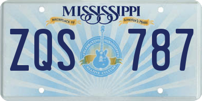 MS license plate ZQS787