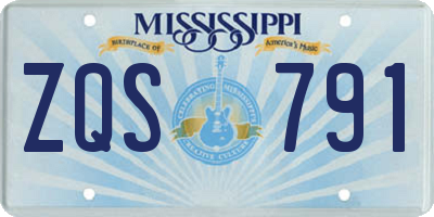 MS license plate ZQS791