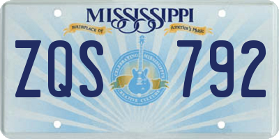MS license plate ZQS792