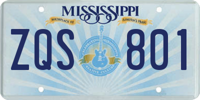 MS license plate ZQS801