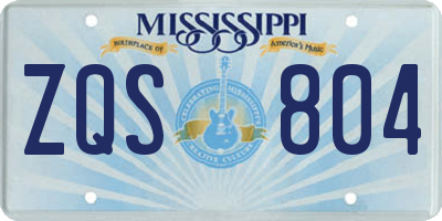 MS license plate ZQS804
