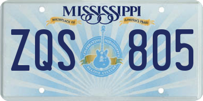MS license plate ZQS805
