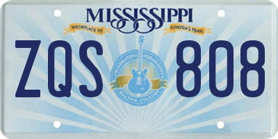 MS license plate ZQS808