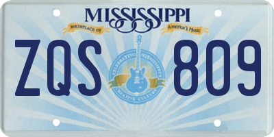 MS license plate ZQS809