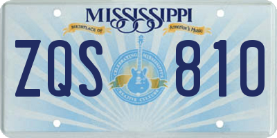 MS license plate ZQS810