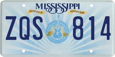 MS license plate ZQS814