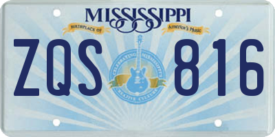MS license plate ZQS816