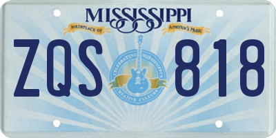 MS license plate ZQS818