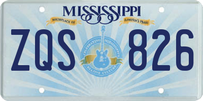 MS license plate ZQS826