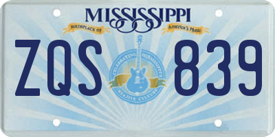 MS license plate ZQS839