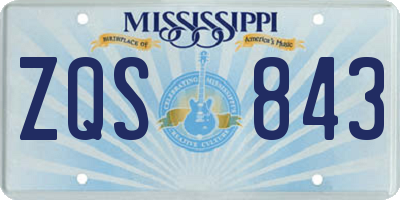 MS license plate ZQS843
