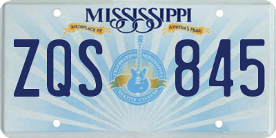 MS license plate ZQS845