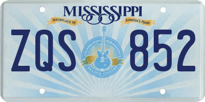 MS license plate ZQS852