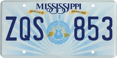 MS license plate ZQS853