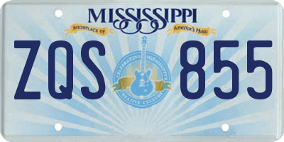 MS license plate ZQS855