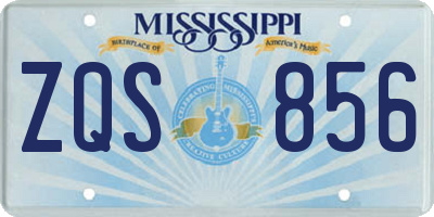 MS license plate ZQS856