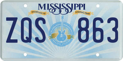 MS license plate ZQS863