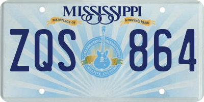 MS license plate ZQS864