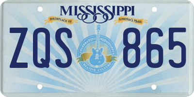 MS license plate ZQS865