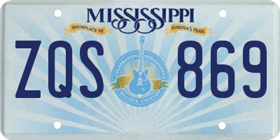 MS license plate ZQS869