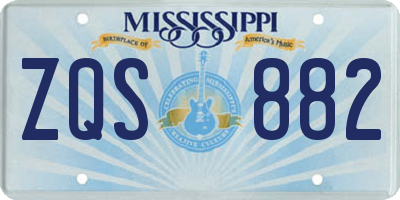 MS license plate ZQS882