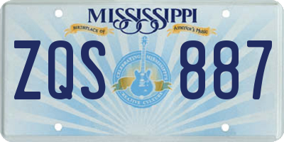 MS license plate ZQS887