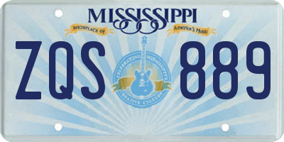 MS license plate ZQS889