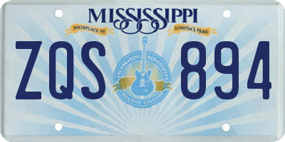 MS license plate ZQS894