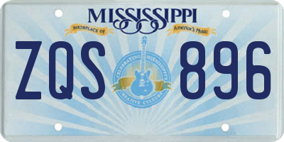 MS license plate ZQS896