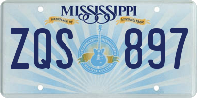 MS license plate ZQS897