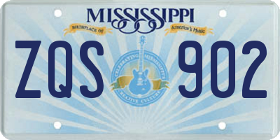 MS license plate ZQS902