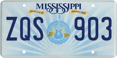 MS license plate ZQS903