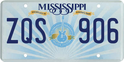 MS license plate ZQS906