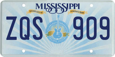 MS license plate ZQS909