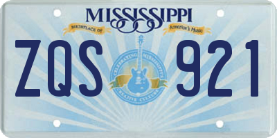 MS license plate ZQS921