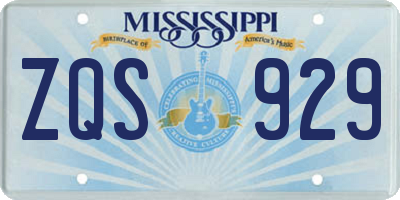 MS license plate ZQS929
