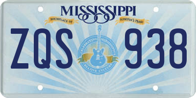 MS license plate ZQS938