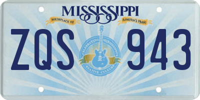 MS license plate ZQS943