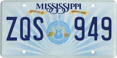 MS license plate ZQS949