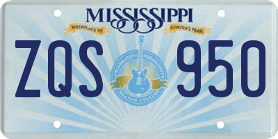 MS license plate ZQS950