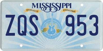MS license plate ZQS953