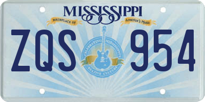 MS license plate ZQS954