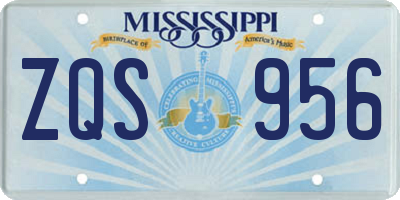 MS license plate ZQS956