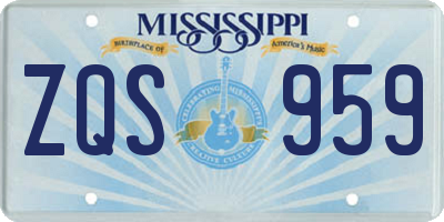 MS license plate ZQS959
