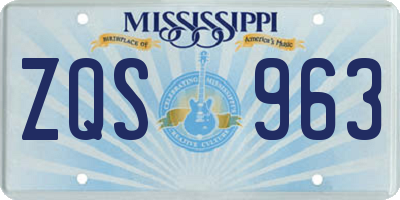 MS license plate ZQS963
